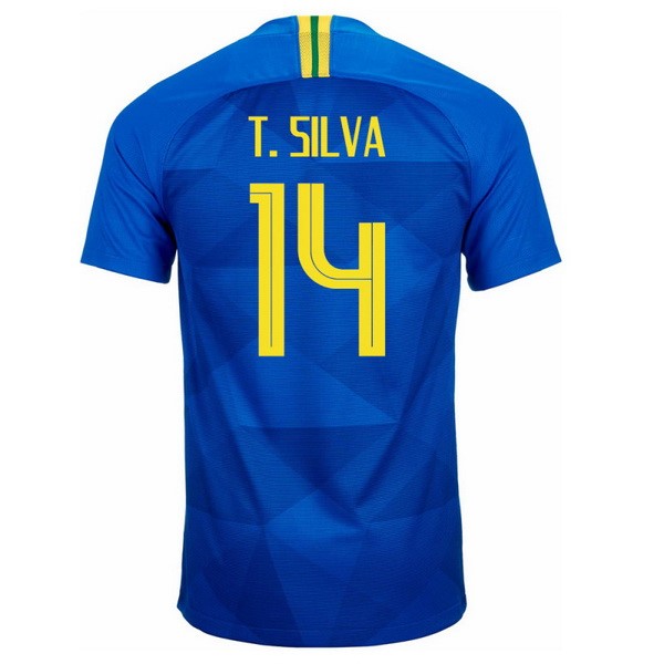 Camiseta Brasil 2ª T.Silva 2018 Azul